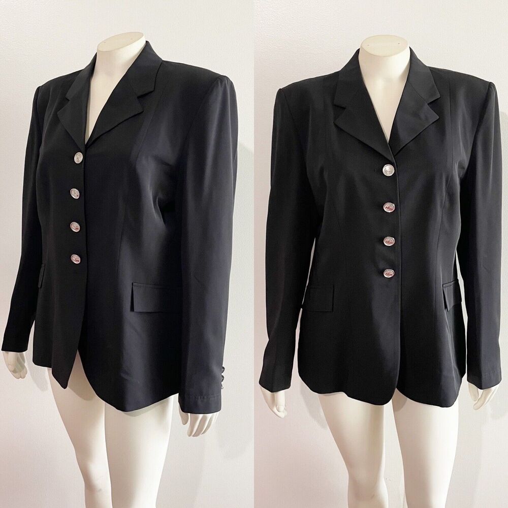 Grand Prix Equestrian Blazer Black with Silver Buttons 16R